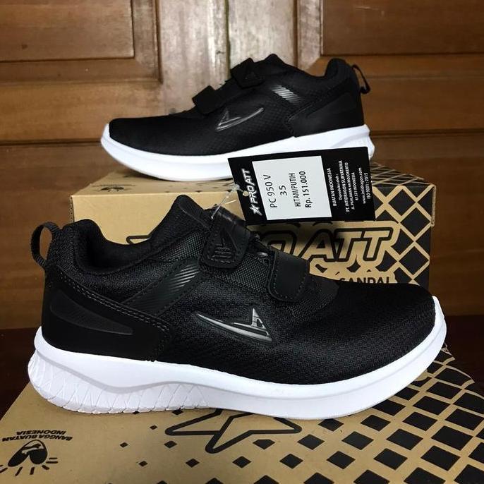Sepatu Sneakers PRO ATT PC 950 V HP Size 31 32 33 34 35 36 37 38 Hitam Putih Sneaker Sekolah Anak Pe