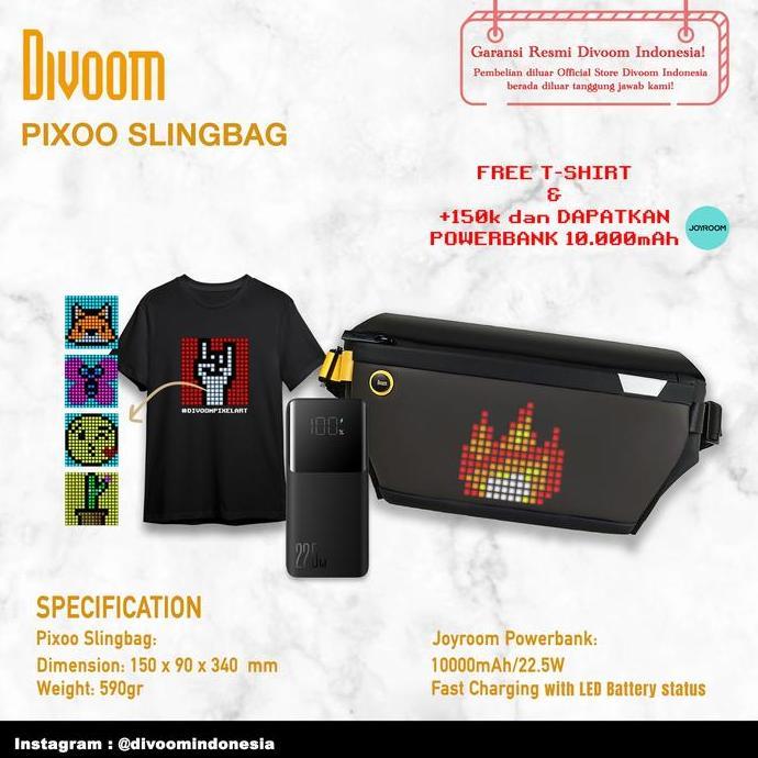 Divoom Sling Bag Pixel Art LED Daypack