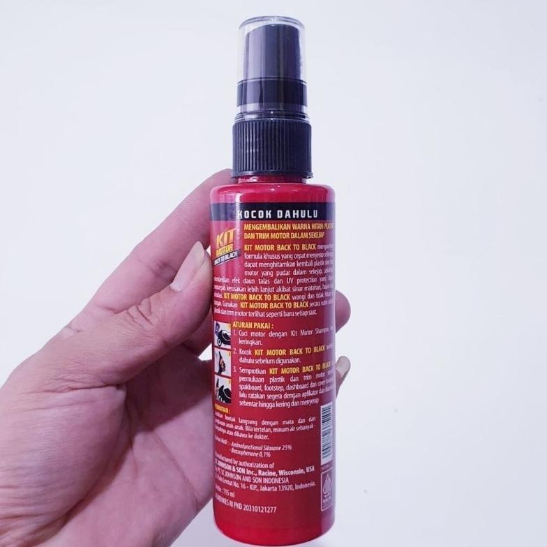 KIT PENGHITAM BODI KASAR HITAM PERMANENT 115ML MOTOR MOBIL/KIT PENGHITAM PLA DASHBOARD PERMANEN