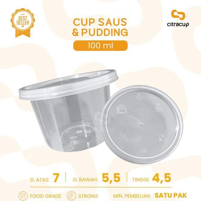 Cup Saos Plastik / Cup Pudding / Gelas Agar / Selai DM 100ml