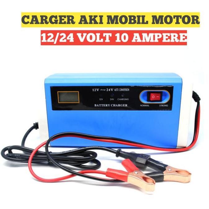 Carger Aki Mobil Motor 10A Casan Charger Accu 12V 24V Kering Basah Kualitas Terbaik Harga Termurah