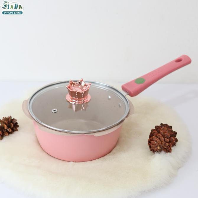 dewisimbyu  - sinda panci sakura mpasi set 2pcs alumunium coating granite marbel - peralatan panci b