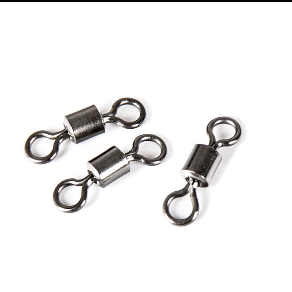 Relya - 10Pcs- 1 Bungkus Kili Pancing Bentuk Angka 8 Bahan Stainless Steel Rolling Swivel Anti Karat