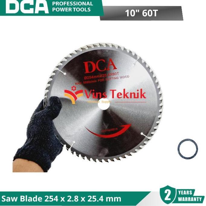 DCA 10" x 60T Mata Gergaji Kayu Saw Blade Miter Saw Table Saw