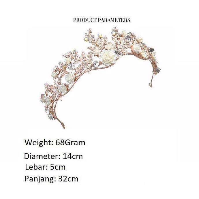 Lansungkirim- Mahkota Carrie White Flower Crown Wedding Aksesoris Rambut Pengantin Bridal Hairdo Mah