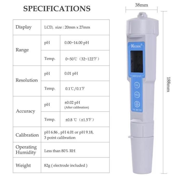 Murah Ct-6023 Digital Ph Meter Tester Alat Ukur Keasaman Air Portable Ph Tester Penguji Air Minum Aq