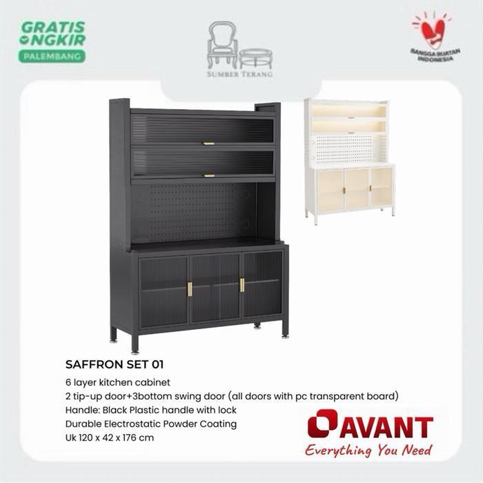 Avant Lemari Dapur Plat Lemari Piring Plat Besi Rak Dapur Plat Besi Kitchen Set Plat Besi SAFFRON SE