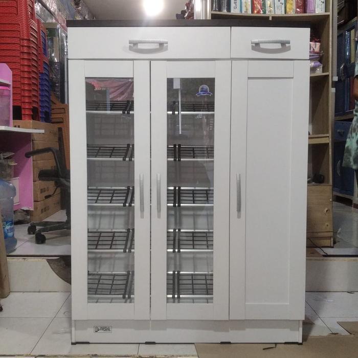 lemari sepatu jumbo stil kaca