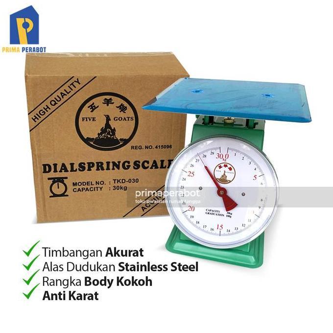 Sale Timbangan Duduk Datar 30 Kg Timbangan Besi Jarum Five Goats