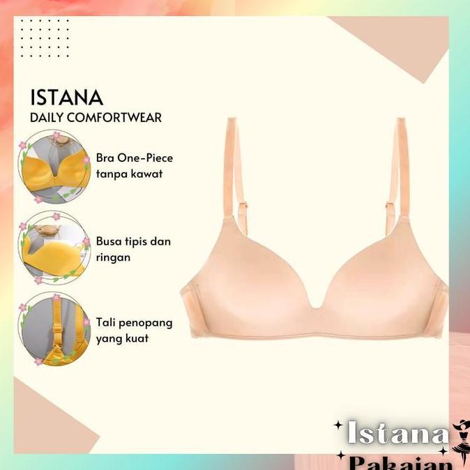Wkwkwk- Istana - 9003 Bra Bh Push Up  Polos Dengan Tiga Kaitan Tali Bisa Atur Dalam Wanita Import Bu