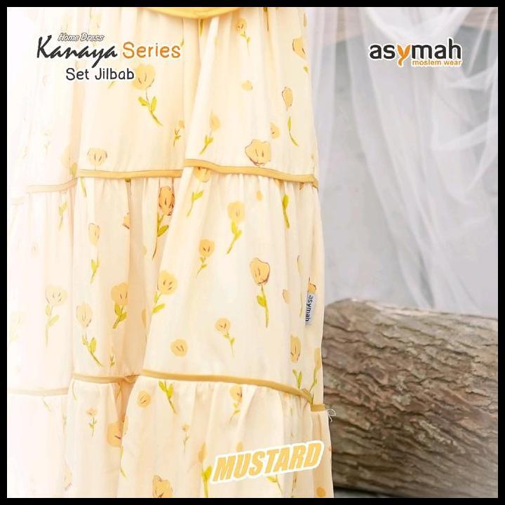 Asymah Gamis Anak Usia 3-10 Tahun Kanaya Series Mustard By Asymah Bahan Rayon Valencia Mix Jersey Pr