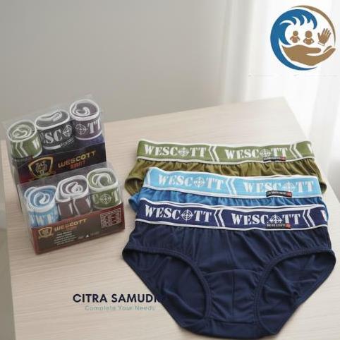 Gentle- [Isi 3] Premium Best Seller! Celana Dalam Pria Dewasa / Cd Wescott Saga / Cd Boxer Wescott S