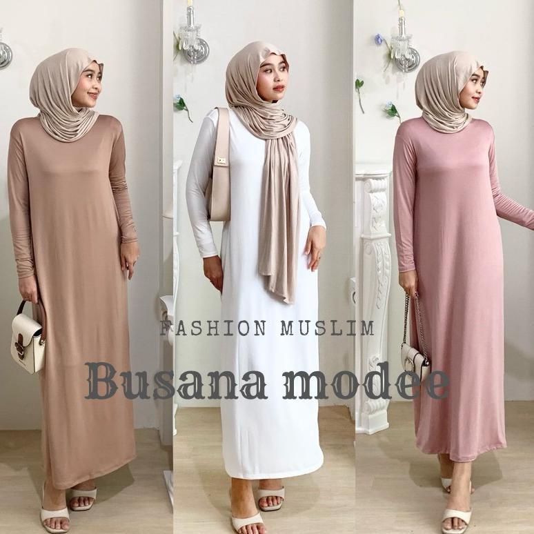Inner Dress Lengan Panjang  / Gamis Manset Lengan Panjang Spandek Soft / Inner Manset Panjang Dalama