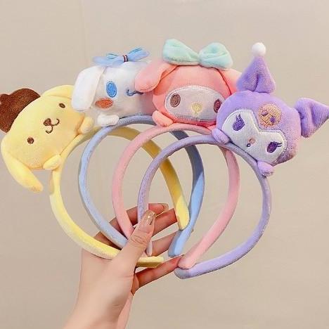 Lansungkirim- Bando Boneka Cartoon Headband Purple Monster Dog Pacha Pink Bunny Halus Lembut