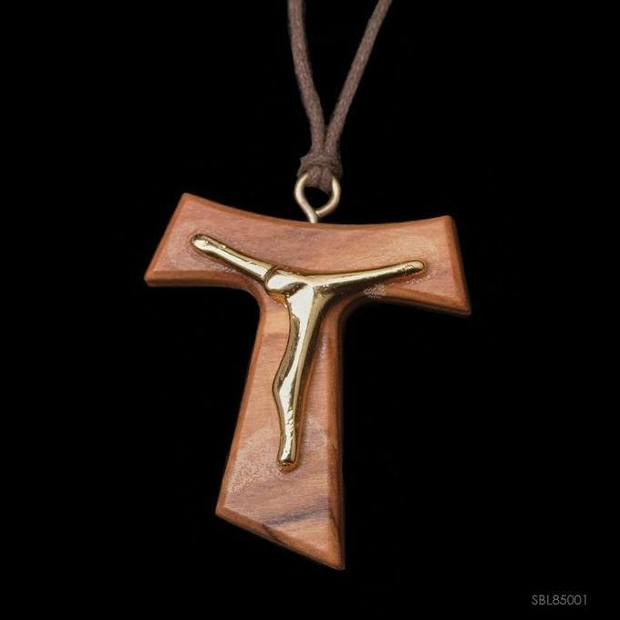 Salib Bandul Tau Mini Bahan Kayu Olive Siluet