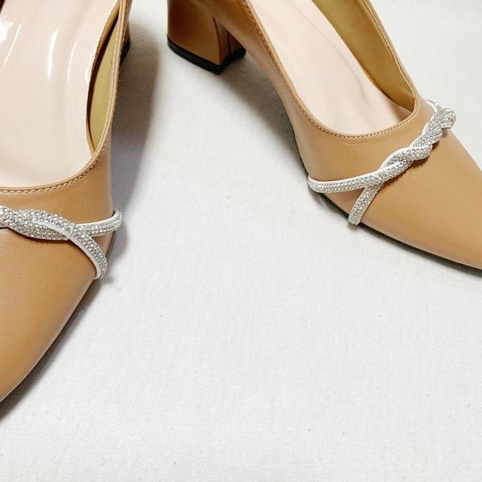 HEMAT LUAR BIASA Fladeo Pantofel Permata Kepang Heels 5cm Cantik Formal Non Formal Shoes Sepatu Kerj