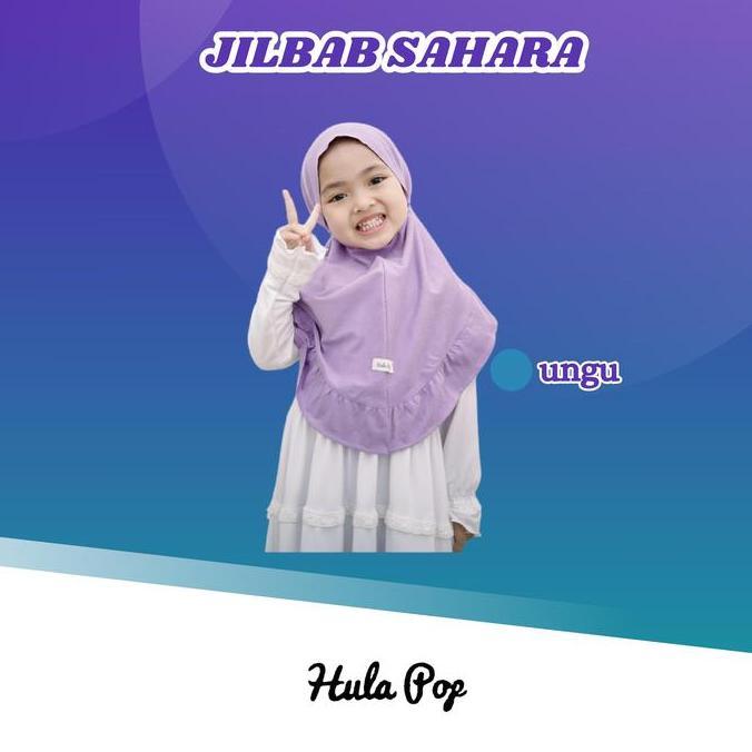 DR265 - Jilbab Anak Sahara Hullapop Warna Lilac Size 1-5 Tahun Bergo Kerudung Simple Muslim Instan