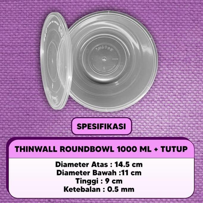 Packingpac- Thinwall Mangkok Bulat 1000 Ml / Thinwall Roundbowl 1000Ml