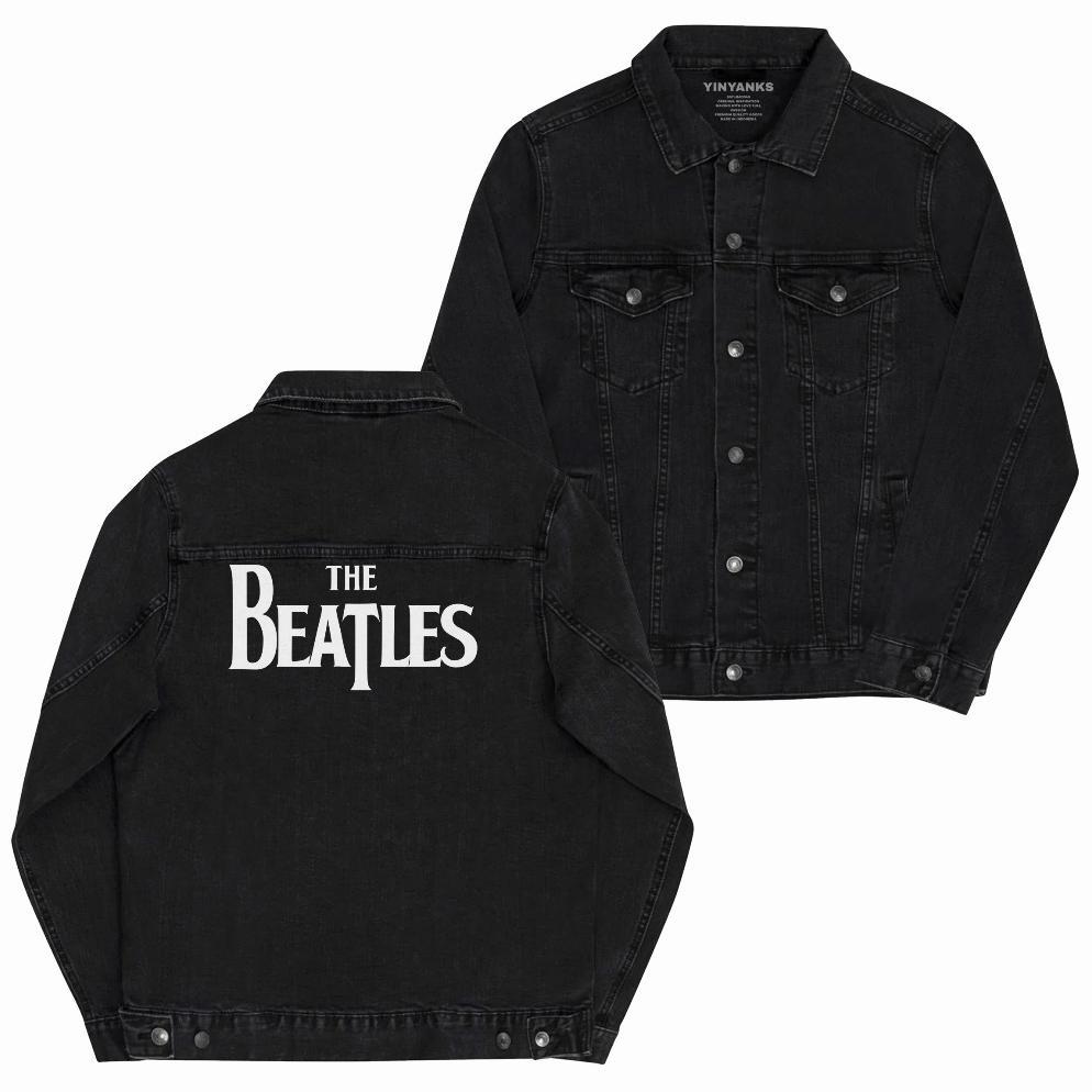 BESTPROMO Yinyanks Jacket Denim The Beatles Font Jacket Jeans Hitam
