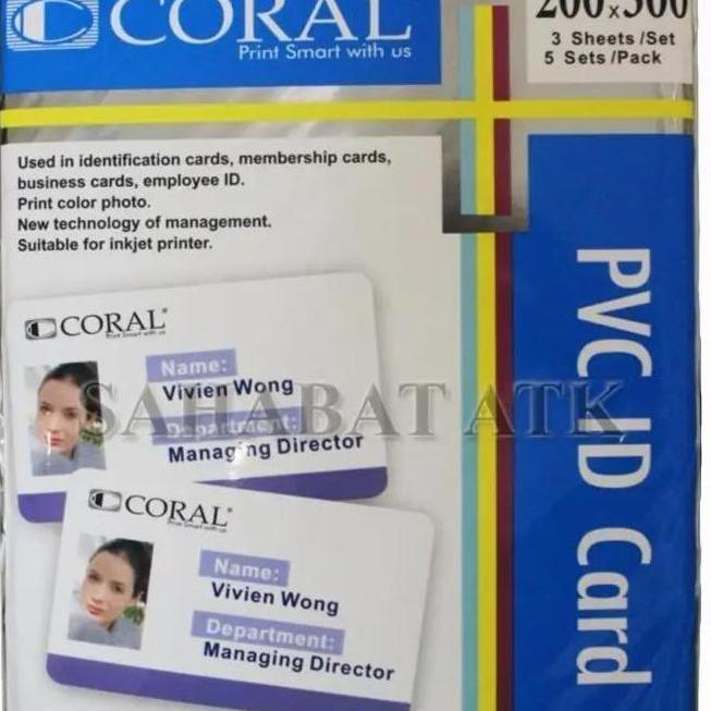 Wellply- Coral Pvc Id Card,Kertas Id Card