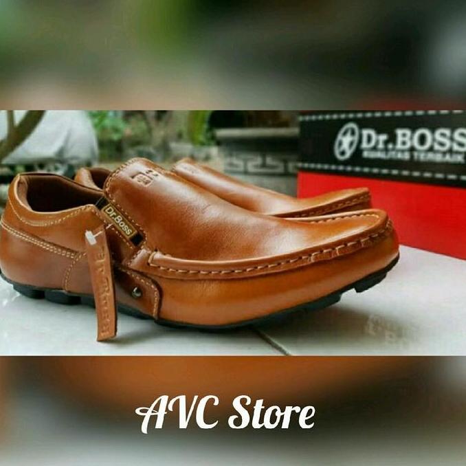 PREMIUM Sepatu Casual Kulit Asli Dr. boss Tan Pria flat shoes PREMIUM