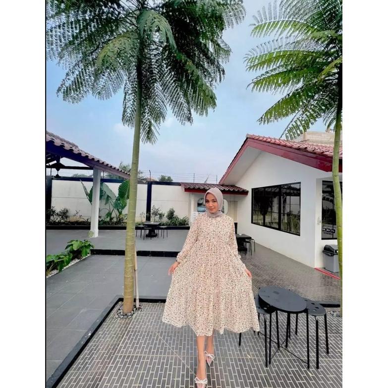 BESTPROMO Tunik Ceruti Motif Bunga Kecil Adem L-XL