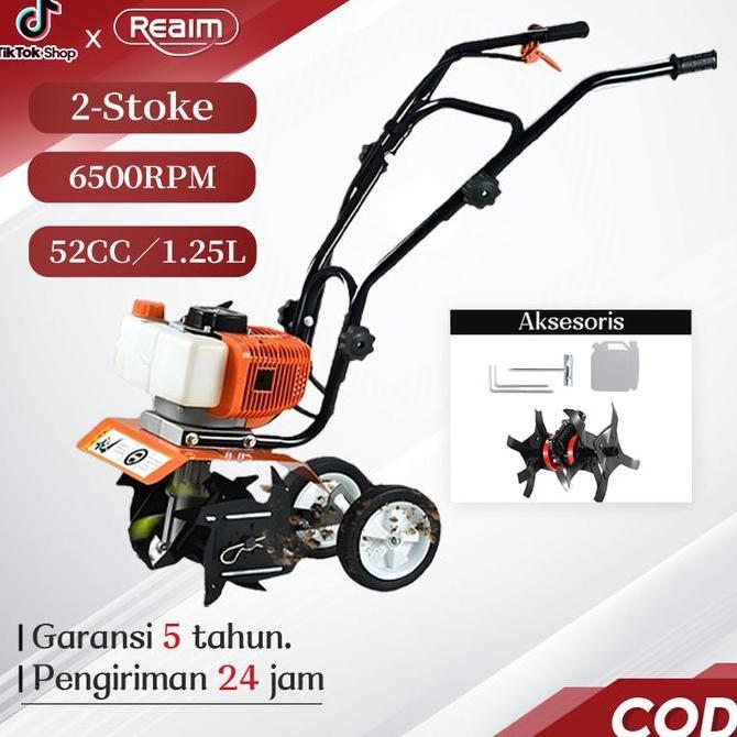 h.samiliran - mini power cultivator tiller, 52cc 2-stroke petrol engine rotary garden tiller, portab