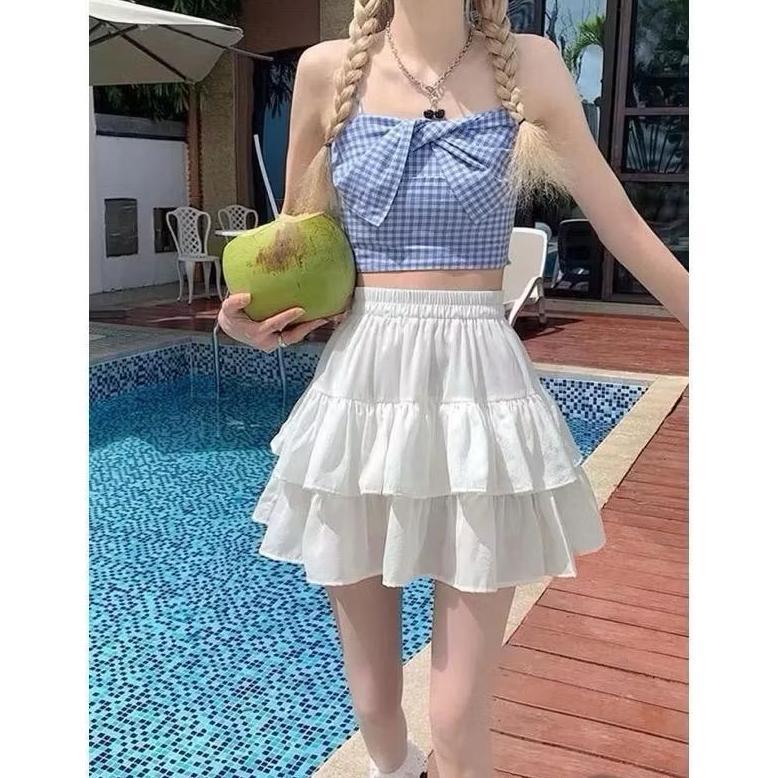 HOT DEALS DF - Rok POLLY Mini Skirt Susun Pendek / Rok Wanita Pendek