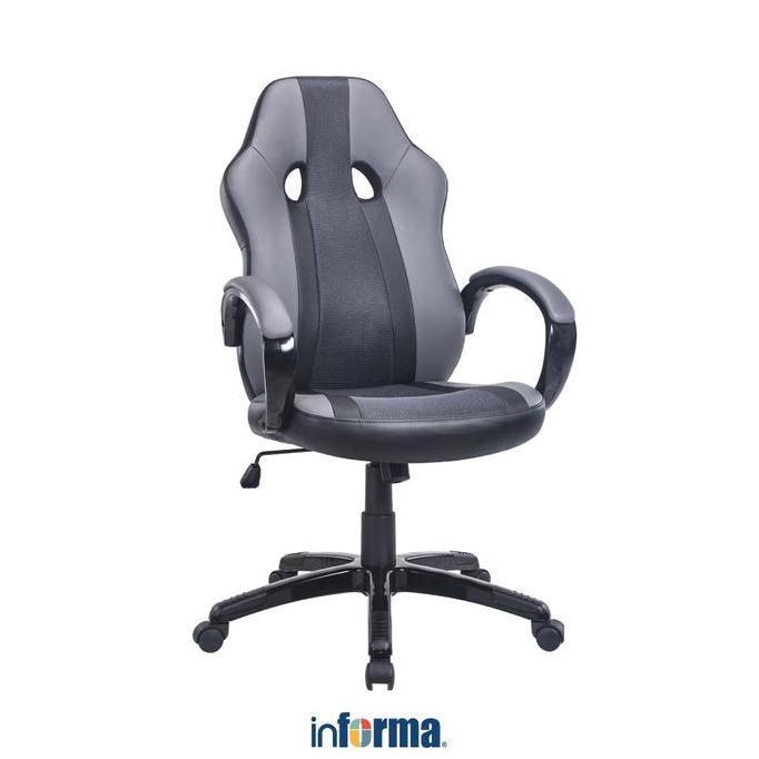 Informa Uriko Kursi Gaming - Abu-Abu Kursi Putar Kursi Roda Komputer Tempat Duduk Kursi Belajar