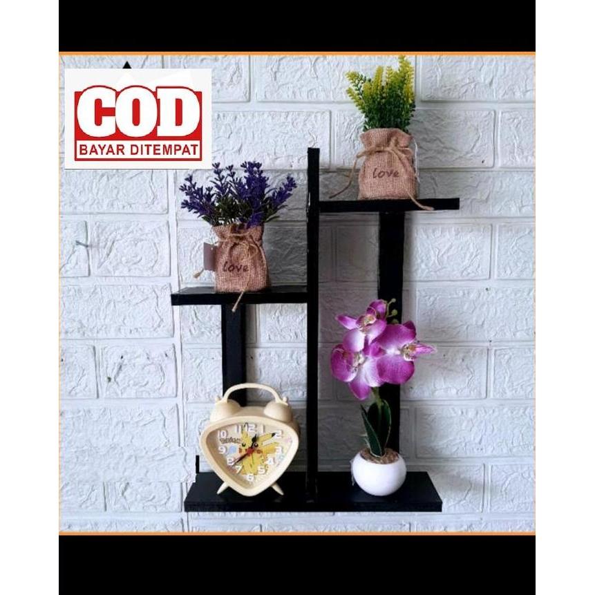 Joee- {Cod] Rak Pot Bunga Hias Mini Kembar Tempel Dinding