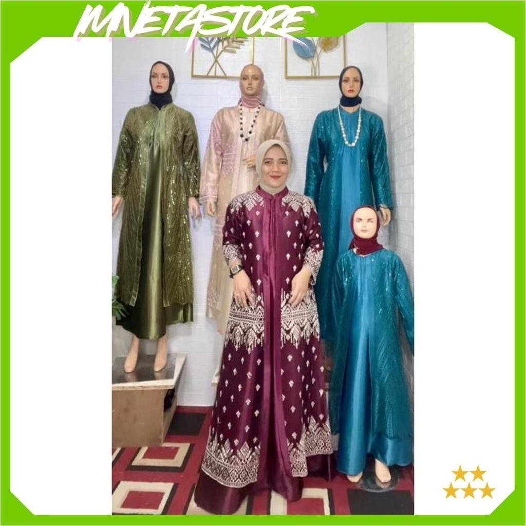 Gamis Melly Tile Sapto Kombinasi Satin Cristal Cod