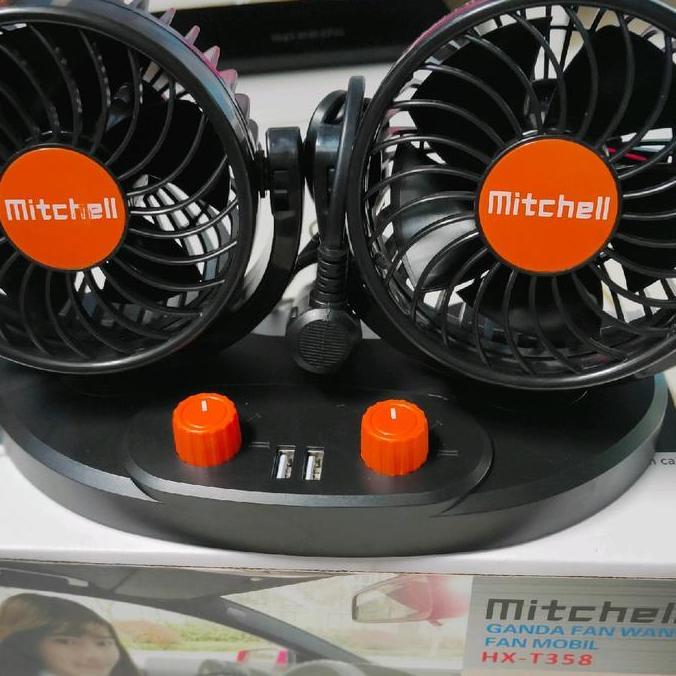 KIPAS ANGIN MOBIL MITCHELL 24VOLT DENGAN USB CHARGER CAR KENDARAAN ORIGINAL DAN TERPERCAYA