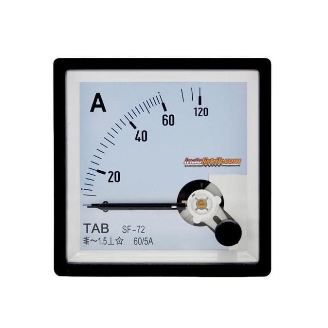 Ampere Meter Analog AC 60 / 5 A Via CT 72 x 72 TAB