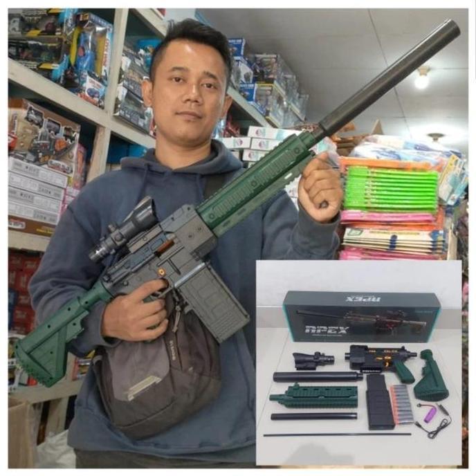 Mainan Nerf Tembakan Jumbo - Mainan Nerf Tembakan Otomatis Batre