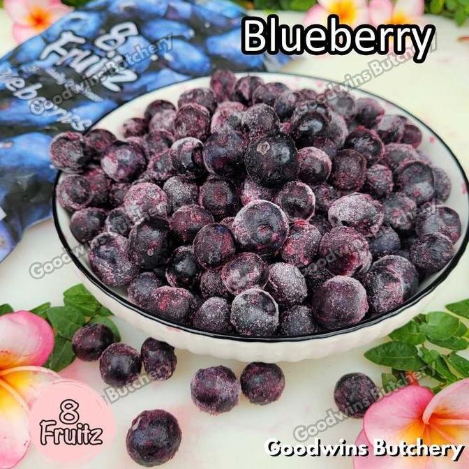 Frozen fruit IQF BLUEBERRY 8Fruitz | buah beku import 8 Fruitz BLUEBERRIES 500g