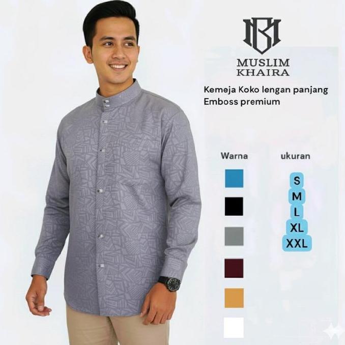 kemko sultan Baju Koko embos atasan pria koko sultan terbaru