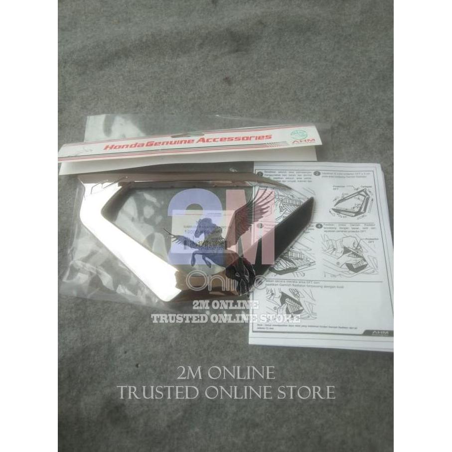 TERBARU - COVER LIS GARNISH RADIATOR VARIO 150 CHROME ORI AHM 19000-K59-J00