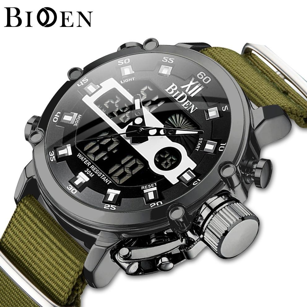 Kualitas Super Biden Jam Tangan Pria 0164 Anti Air Sport Militer Analog Digital Luminous Display