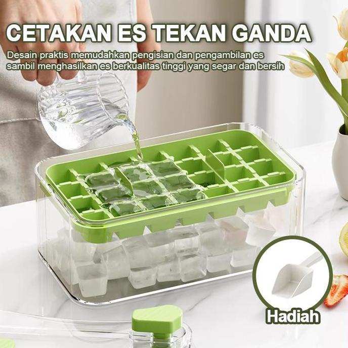Quanggrosir445 - Jc Ice Cube Maker 28 Grid Cetakan Es Batu Kristal Transparan, Pembuat Es Batu Mini 