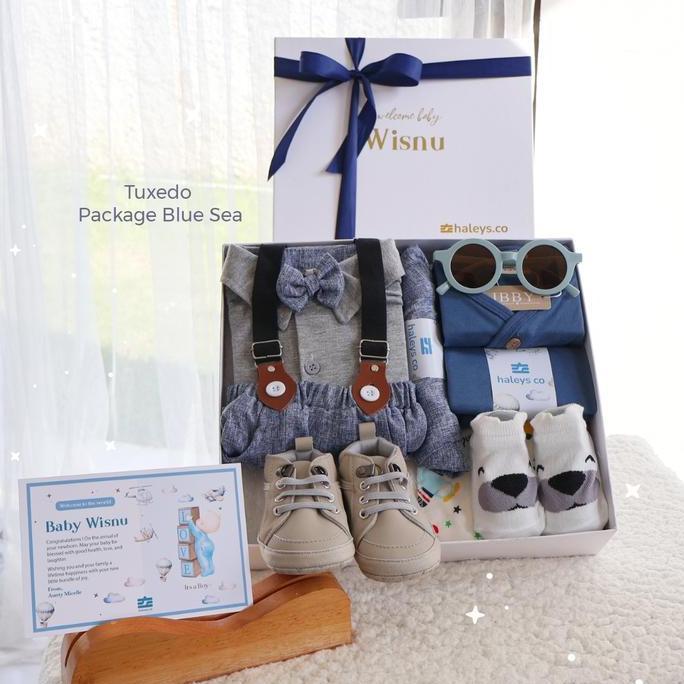 1Kondangjayabadi - Kado Bayi Laki Laki Tuxedo Brown Baby Hampers -12 Month Gift Set Bayi