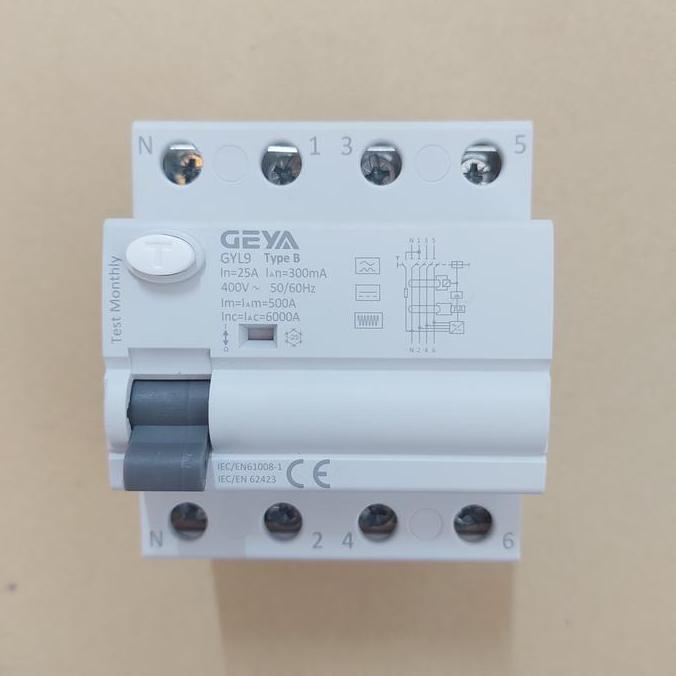 BEBAS ONGKIR - GEYA RCCB RCD ELCB type B 25A 4P 300mA RCCB ELCB Type B 25A 4P 0,3A