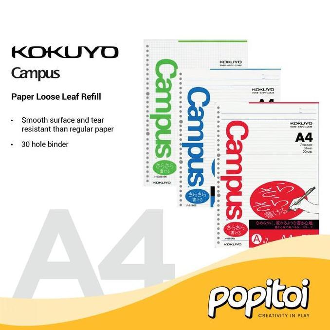 HALIVA_SELLER - KOKUYO CAMPUS PAPER LOOSE LEAF REFILL A4 KERTAS ISI ULANG BINDER