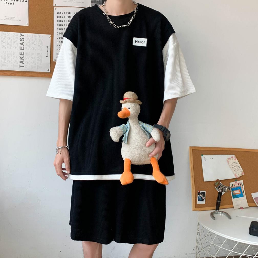 NEW PRODUCT EY One set pria baju cowok korean style outfit pria 1 set lengkap keren baju olahraga pr