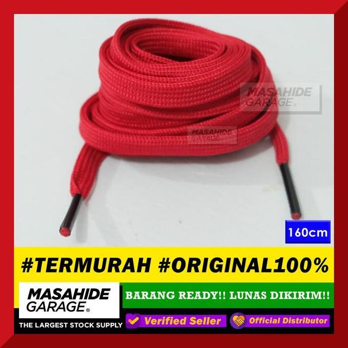 Shoelaces Warna Merah Crimson Red Tali Sepatu AJ Air Jorda Flat Laces Made in USA Black Aglets Origi