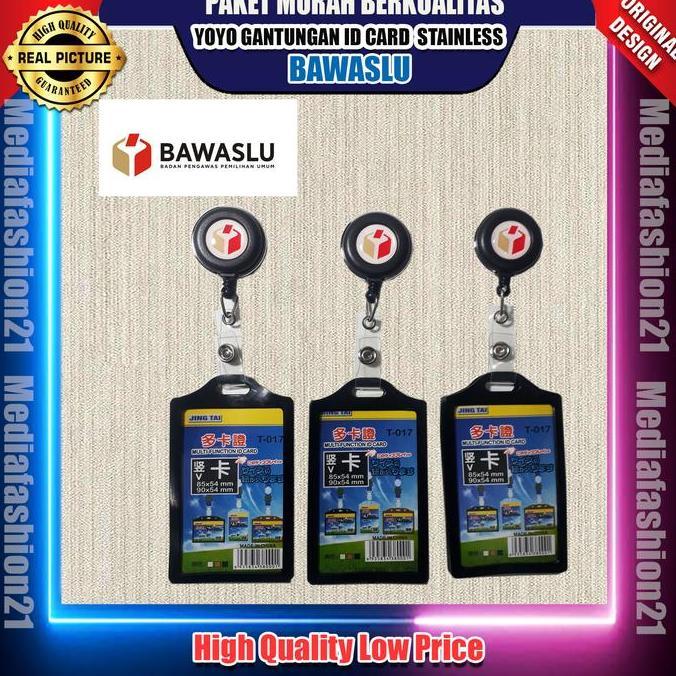 Yoyo Gantungan Id Card Putar Stailess - Logo Bawaslu Diskon