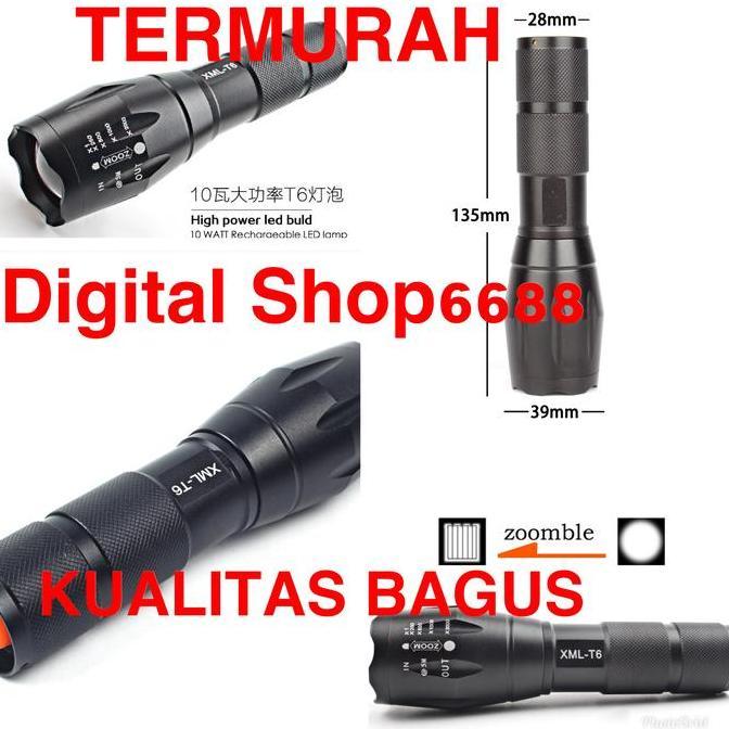 Tothemoon- Senter Led Cahaya Kuning Tactical Cree Xml-T6 8000 Lumens Pn2