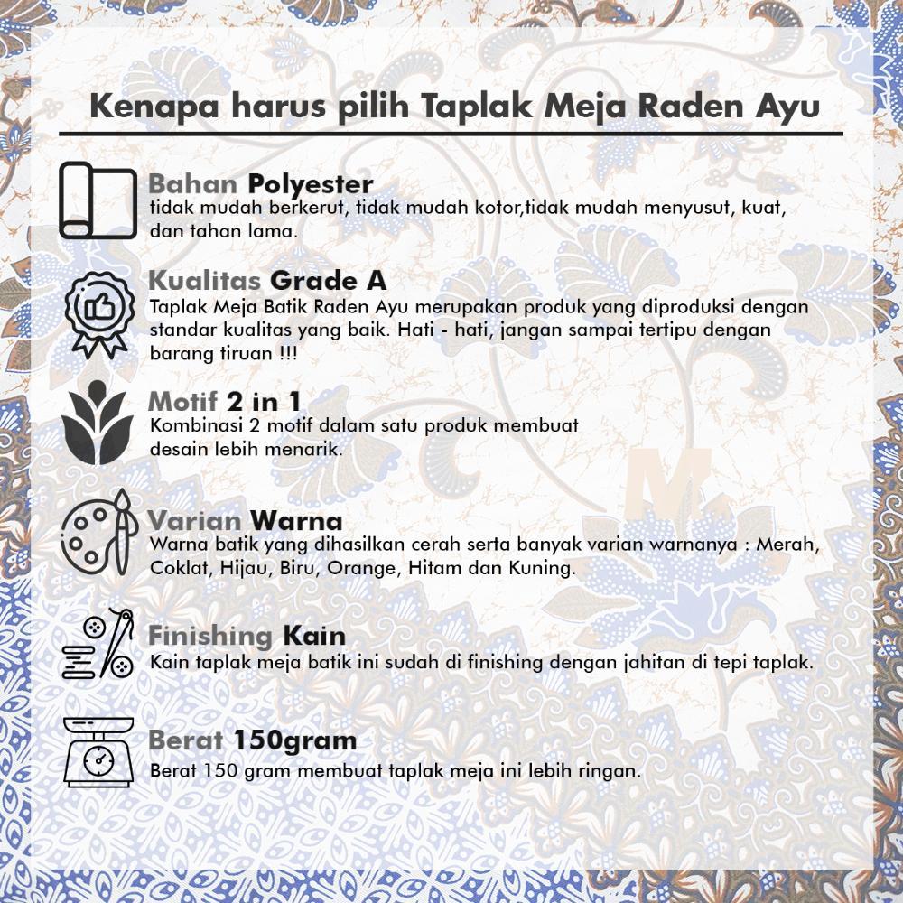 DISKON TAPLAK MEJA BATIK RADEN AYU MOTIF TULIS SEGI EMPAT