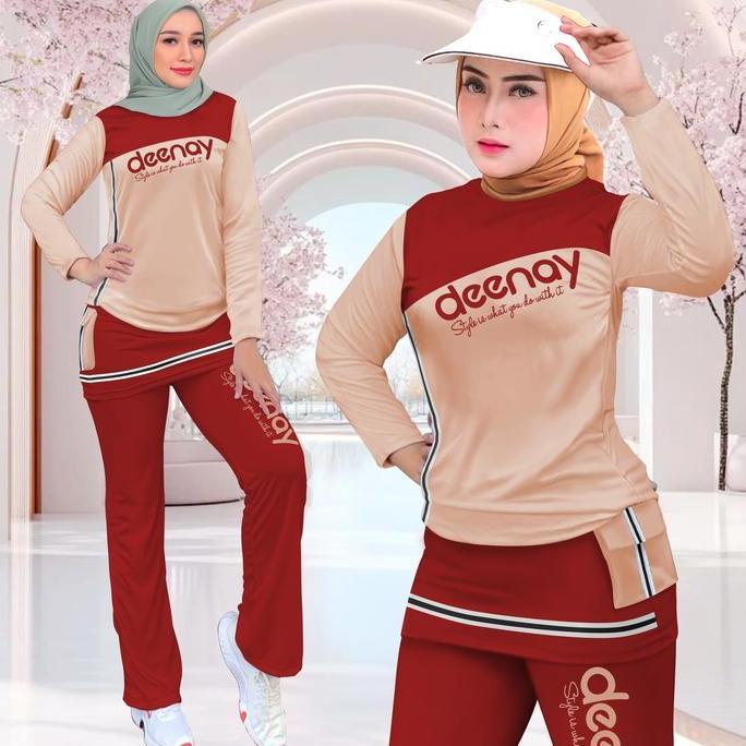 Fitbanget- Setelan Olahraga Wanita Kombinasi Rok Celana Cargo Sporty Deenay Set Training Viral Onese