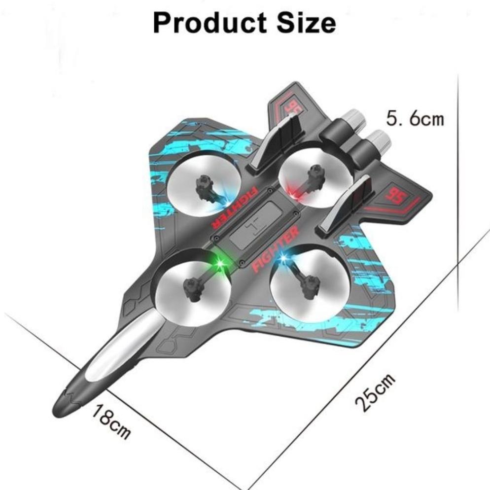 BESTPROMO Mainan Pesawat Terbang Remot Control RC Pesawat Tempur Dengan LED Lampu Pesawat Glider Air