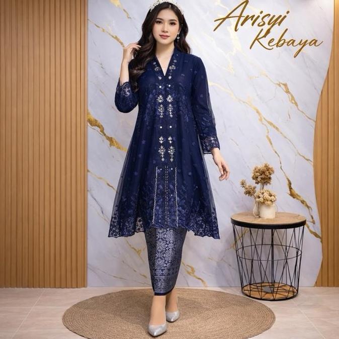 Kebaya Kartini Tunik Payet Jahit Set Songket | kebaya modern (twt)